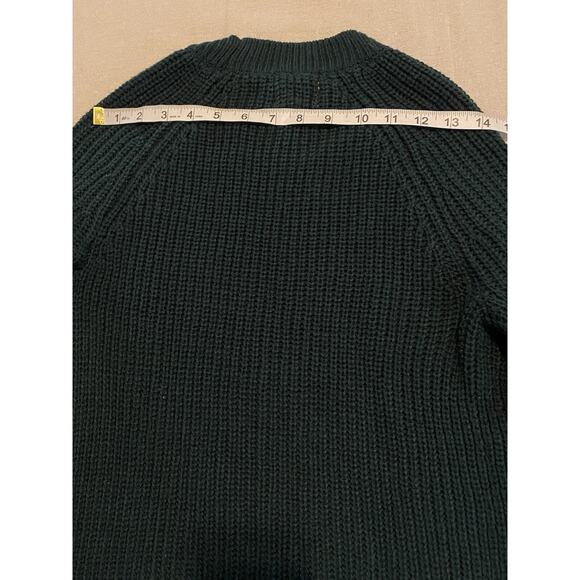 Hippie Rose Sweater Womens Small Green Ribbon Ties Pullover Fisherman Turtleneck - Picture 12 of 12